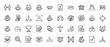 © PixeloAI - Business line icon set. Vector pictograms of handshake, agreement, partnership, deal, and teamwork, thin outline illustration.