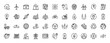© PixeloAI - Green energy and ecology line icon set. Vector pictograms of solar panel, wind turbine, battery, electric car, light bulb and nuclear plant, thin outline illustration.