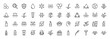 © PixeloAI - Skincare and beauty product line icon set. Vector pictograms of moisture, protection, drop, hair, serum, and cream, thin outline illustration.
