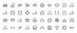 © PixeloAI - People and community outline icon set. Vector pictograms of team, meeting, partnership, social network, and care, thin line illustration.