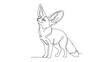 © kasun - Elegant single line drawing of a fennec fox looking up, perfect for minimalist designs, branding, and animal lovers seeking a modern graphic asset