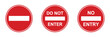 © Vector Gallery - No entry sign set, vector collection of prohibition marks, restricted access signs, traffic stop symbols, and safety indicators,