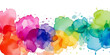 © Vector World - Vibrant watercolor rainbow paint splashes banner on white background
