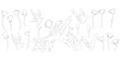 © nosyrevy - Dandelion flower, set of contours. Vector illustration.