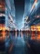 © Johannes - abstract corporate scene visualizing business transformation in a modern urban environment with blurred lights and reflections at night