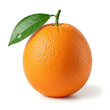 © Facundo - Fresh ripe orange fruit with green leaf and water drop isolated on white background