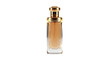 © SUHEL AHMED - Elegant glass perfume bottle with gold cap isolated on transparent background