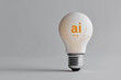 © Edhar - White light bulb with AI circuits on grey background artificial intelligence innovation and smart technology branding concept
