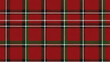 © adstockvision - Seamless repeating pattern of red tartan plaid fabric with white, green, and black lines