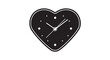 © Mahmud - Heart Shaped Clock Illustration in Black and White with Minimalist Design.