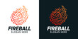 © hellebore - Fireball logo design illustration. Abstract volleyball design with fire vector symbol inspiration.