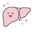 © トワトワ - 健康で元気な肝臓のキャラクターイラスト（正常・内臓）