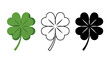 © emiloo - Lucky green shamrocks, symbols of good fortune and Irish heritage, depicted in a clean, stylized illustration