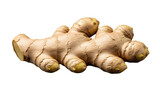 Fresh ginger root isolated close up image isolated on transparent background