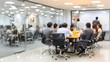 © Anusa - Business people in a corporate office meeting discussion
