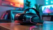 © Deira Studio - A photo of a futuristic VR headset on a desk.