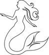 © Muhammad - Simple mermaid outline vector symbol designed for ocean graphics, fairy-tale projects, and modern branding.