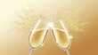 © Aaa - Champagne toast with golden glitter sparkle celebration
