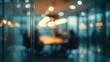 © Taiwo - Blurry people working crowded office. Business people mingling, busy office business center with a light bokeh effect. Modern office meeting room business blurred office scenery background.