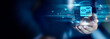 © Shevon - Software Development concept, Businessman hold Software Development icon. coding process, system design, feature building, agile workflow, digital creation, technical innovation