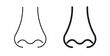 © iconic - Nose icons, vector design. Silhouette and stroke icon collection