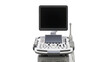 © Naseem - Modern portable medical ultrasound machine with monitor and transducer probe isolated on transparent background
