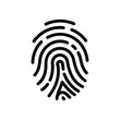 © Sunnn - Black fingerprint illustration on white background, privacy and security concept