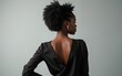 © nana - back view of young african american business woman posing isolat. High quality