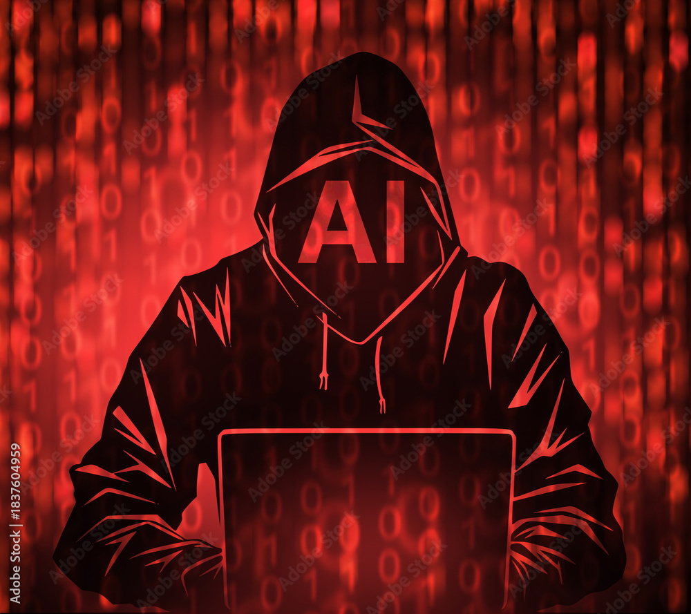 Stock-Foto „Cybersecurity monitoring confronts an AI-driven hacker ...