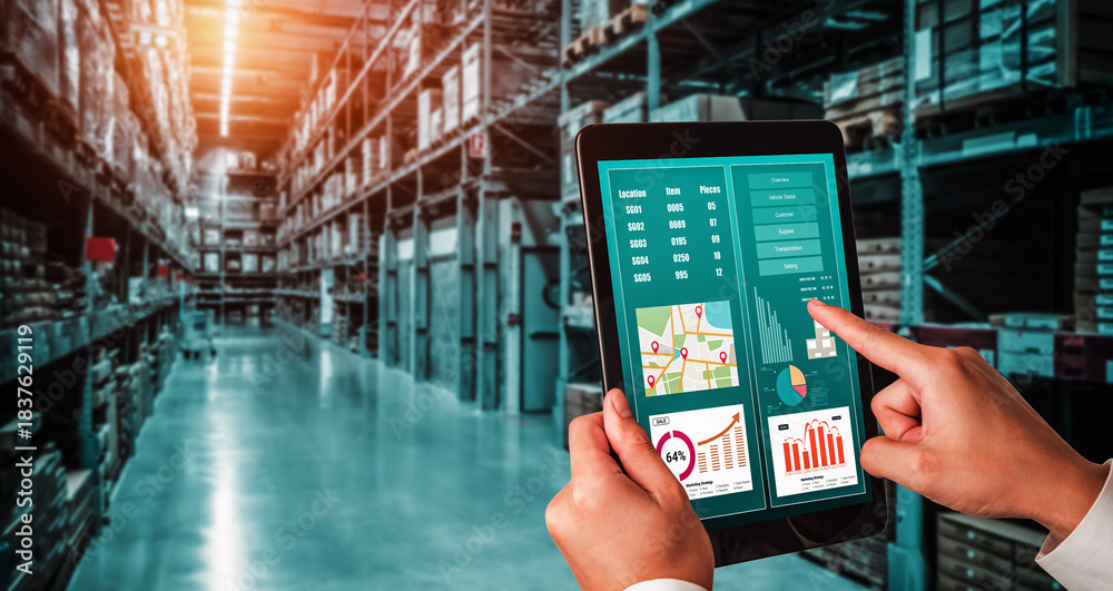 Warehouse management innovative software in computer for real time ...