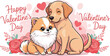 © Husmath - Adorable puppy friends share a sweet hug celebrating heartwarming Valentine's Day