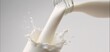 © Studio Nova - The Milk Pouring from Bottle into Glass Creating a Fresh Splash and Motion