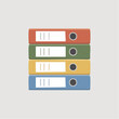 © Asandri - Stack of colorful office ring binders for documents.
