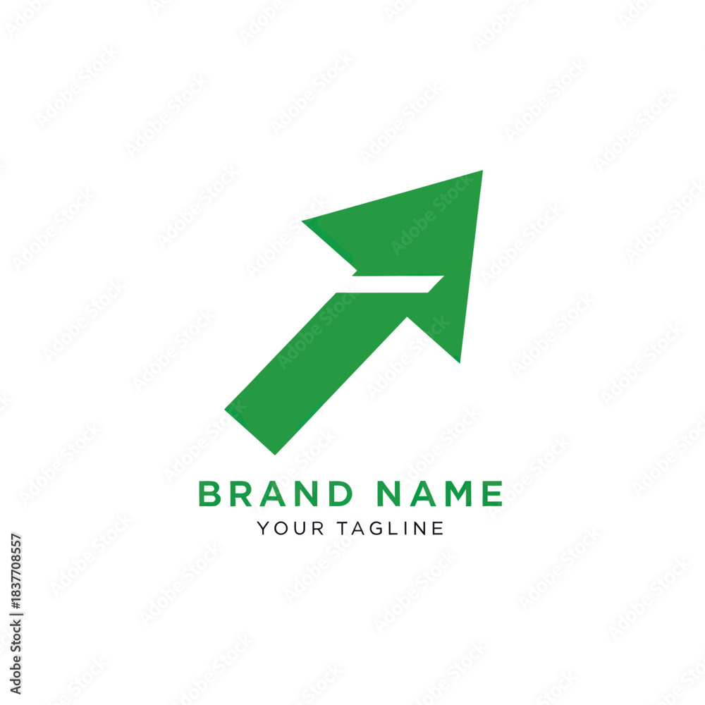 Green Arrow Pointing Upwards with a White Horizontal Line Through It ...