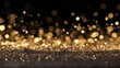 © Ameer - Abstract festive dark background with shimmering gold glitter and soft bokeh lights perfect for New Year birthday and holiday celebration party backdrop