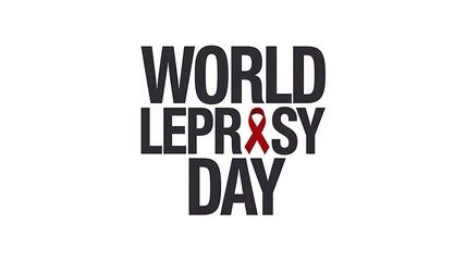 World Leprosy Day Typography Logo for Global Health and Awareness Campaign 
