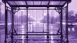 © Alla - Bus stop in rain with purple tones and artistic design