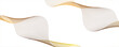© ATIA - Abstract monochrome background with flowing wave lines with geometric mesh patterns. Thin, golden curved lines waves on a white background.Ideal Presentation Background for Sound, Connectivity,