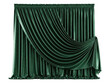 © Elena - Isolated emerald velvet drapery backdrop for theater stage or luxury event scene setting