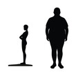 © M Zakariya - Two silhouettes of people are shown side by side, one thin and one overweight.