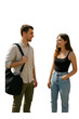 © amitkumar71 - Young Couple Talking Outdoors – Transparent Cutout of Man and Woman Standing and Smiling | Casual Conversation PNG Clipart.
