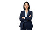 © Felippe Lopes - A Confident Businesswoman in a Suit with arms crossed. A poised woman in a navy suit, exuding professionalism and confidence, arms crossed, perfect for business or corporate contexts