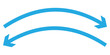 © Creativus Illustria - Dual sided arrow vector. Blue curve arrow. arch Double arrow icon. Semicircular curved double headed arrow pointing left and right.