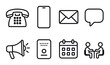 © Igor - Communication and meeting icon set: phone, email, message, megaphone, calendar, conversation