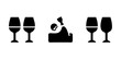 © zubaida - wine tasting minimal flat icon set, black color and white background .vector icon