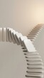© Armir - Domino effect in abstract art studio setting digital artwork minimalist style