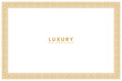 © wfloresarts - Golden frame design. Luxury line border for wedding invitation card, announcement or certificate. Islamic rectangle page border pattern