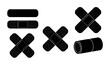 © ana - Vector illustration of set of various black and white adhesive bandages, plasters, isolated on transparent background