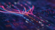 © SWEET - Big data technology Data science analysing artificial intelligence generative AI deep learning machine learning algorithm Neural flow network analytics innovation abstract futuristic. 3d rendering