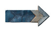 © UD - Weathered blue and grey arrow pointing the way forward or right
